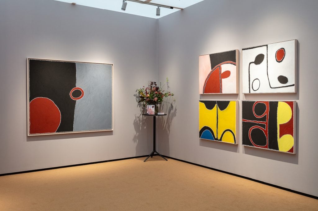 an image of paintings and works on paper at D'Lan Contemporary at Frieze Masters