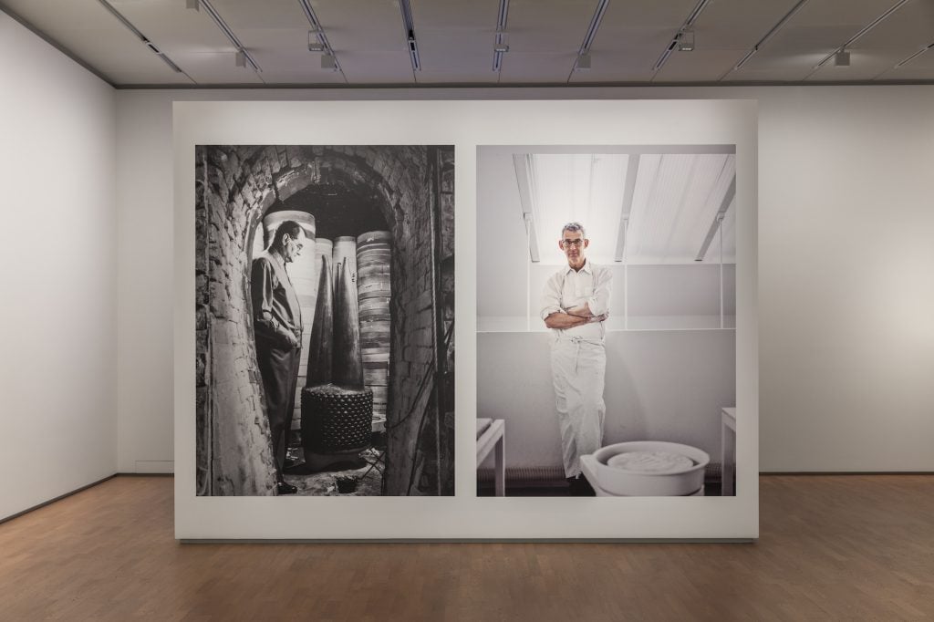 an image of a large photograph juxtaposing Axel Salto and Edmund de Waal