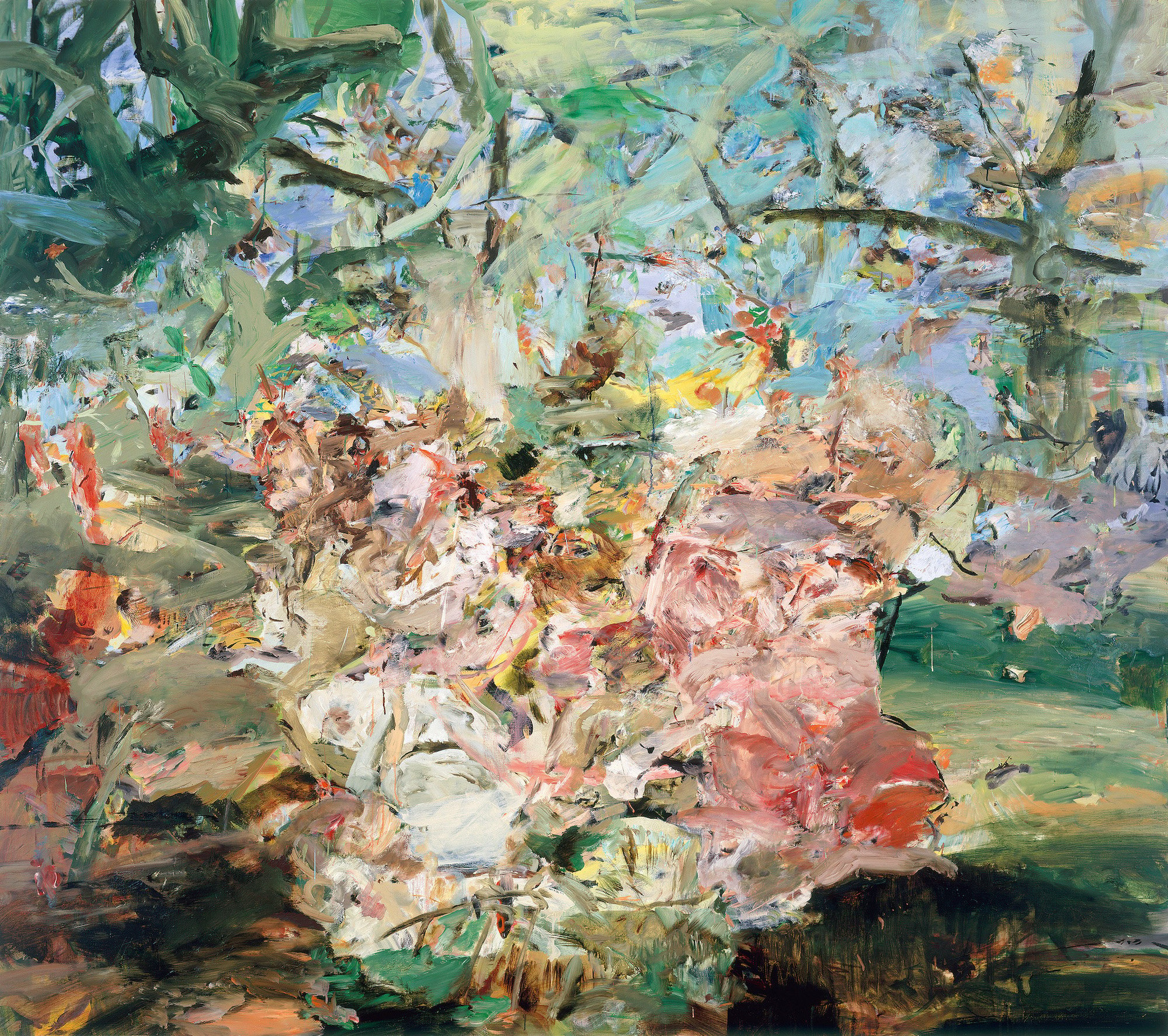 An abstract painting by Cecily Brown: Figures in a Landscape 2.