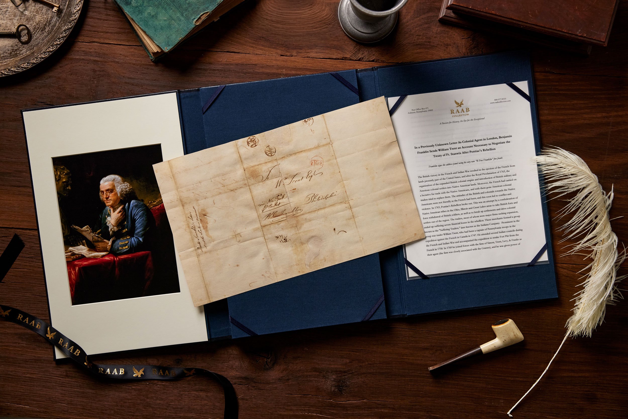 letter with a photo of Ben Franklin