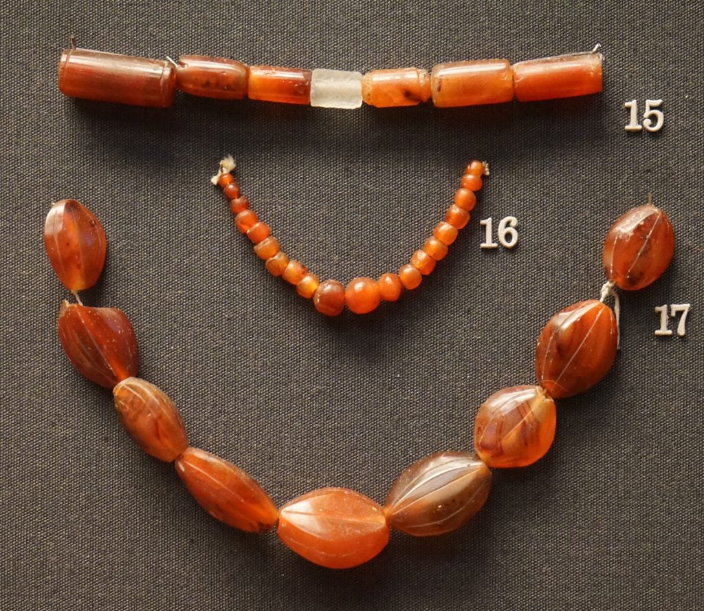 Amber beaded jewellery. Dated 3th Century BC 