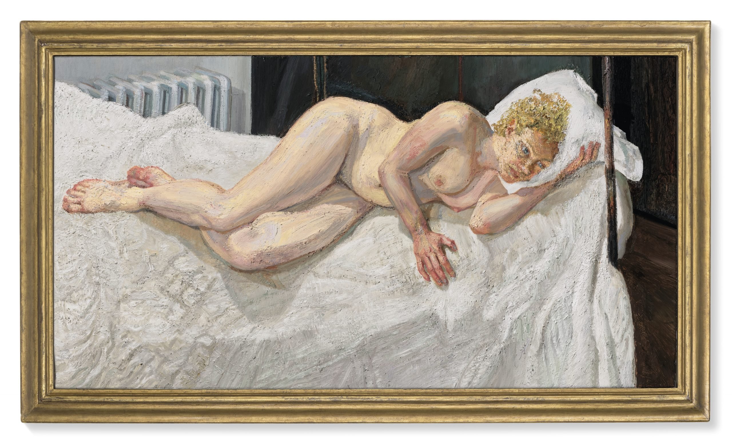 A painting of a nude woman laying down