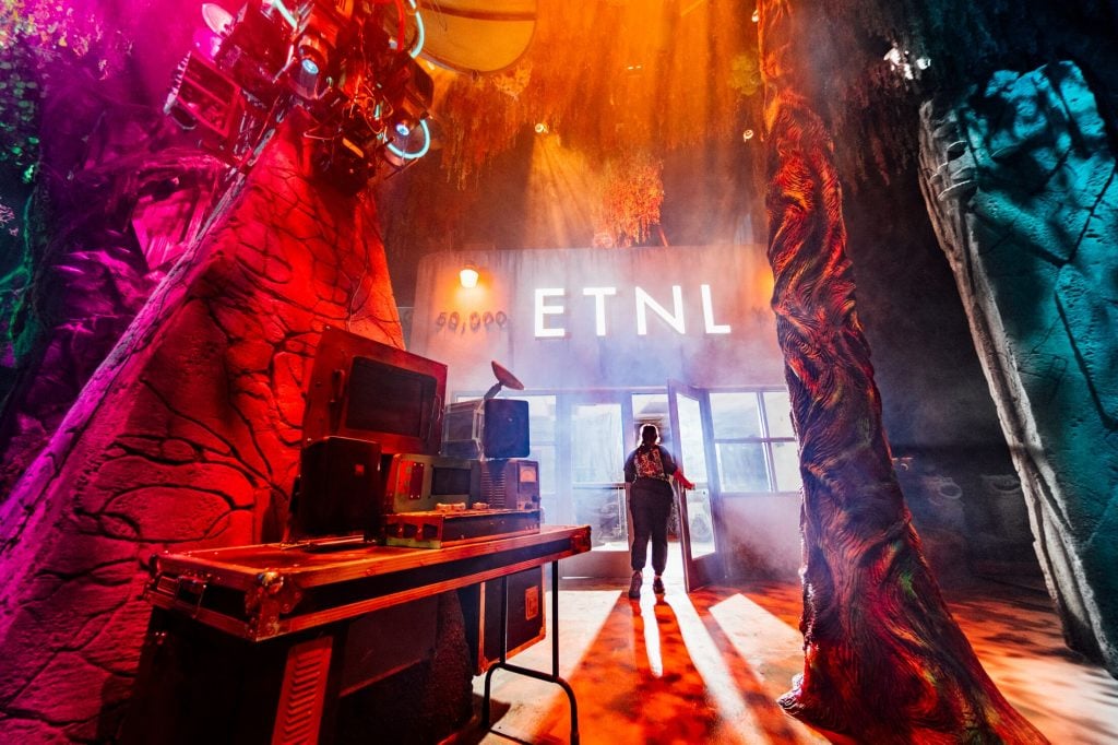 The entrance to Radio ETNL at Meow Wolf Radio Tave in Houston. 