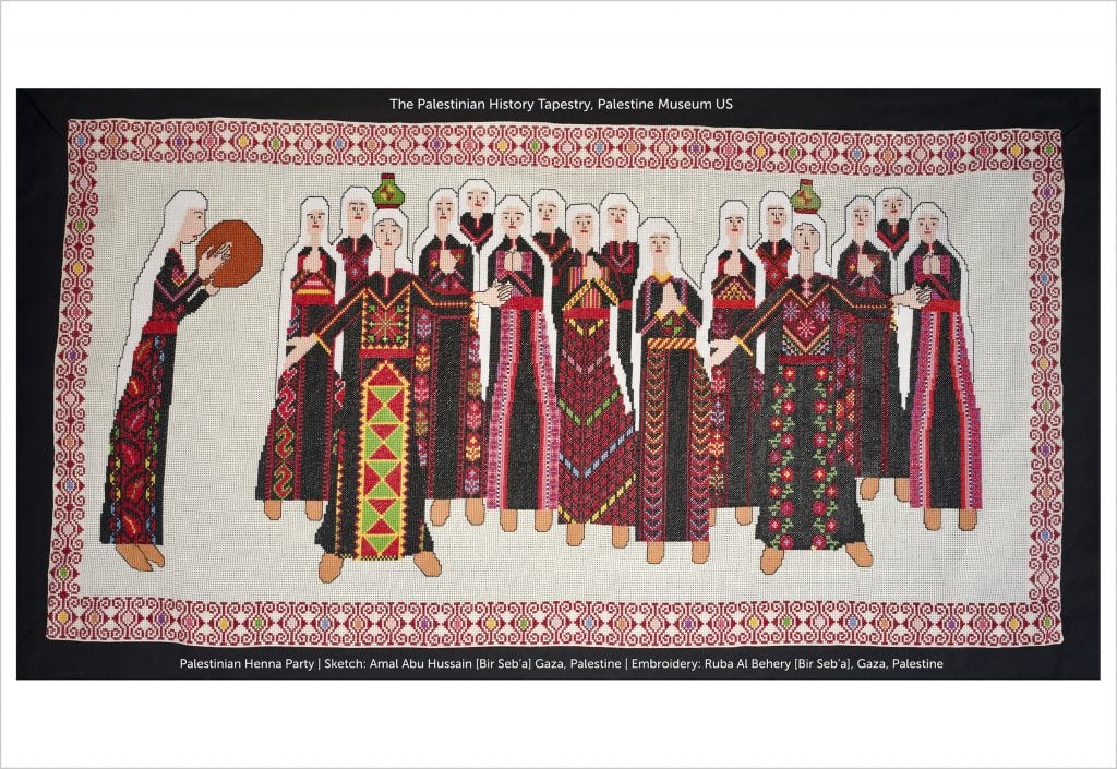 Palestine History Tapestry, Henna Party, Embroidery.