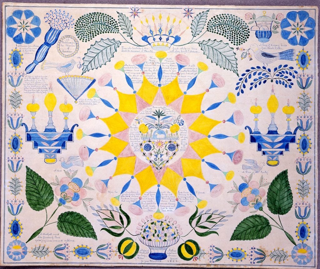 an image of a gift drawing with stars, suns leaves and other symbols