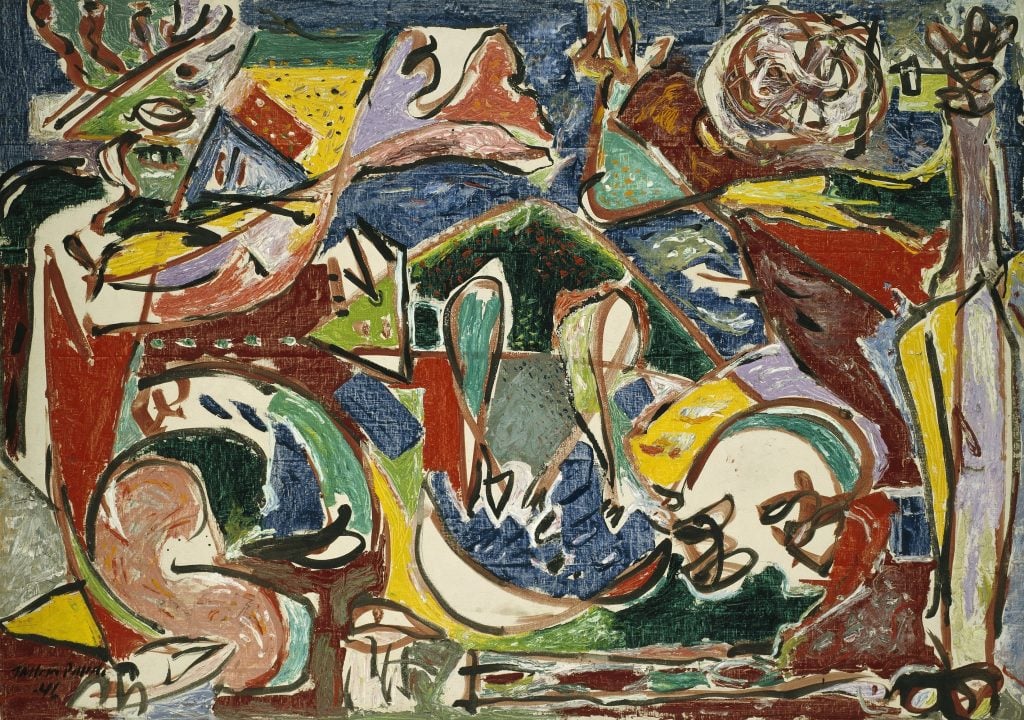 Abstract painting by Jackson Pollock: The Key (1946)