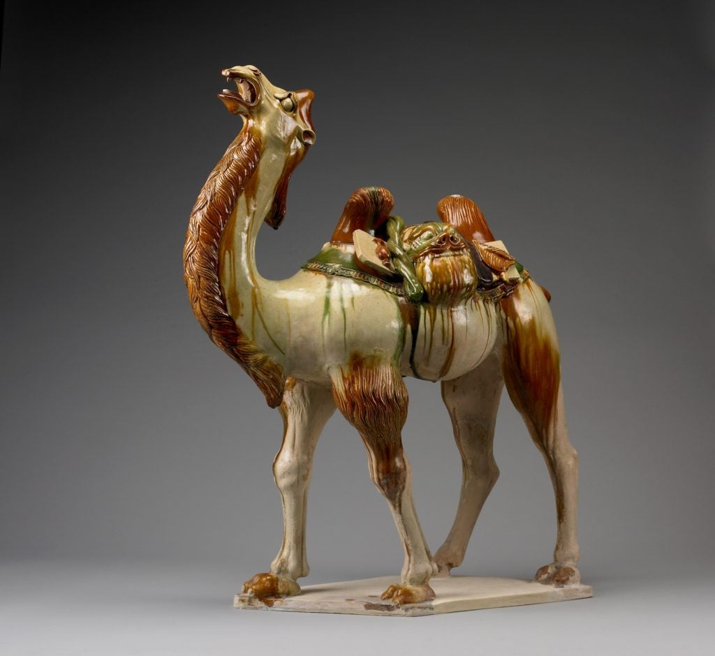 A ceramic figure of a camel