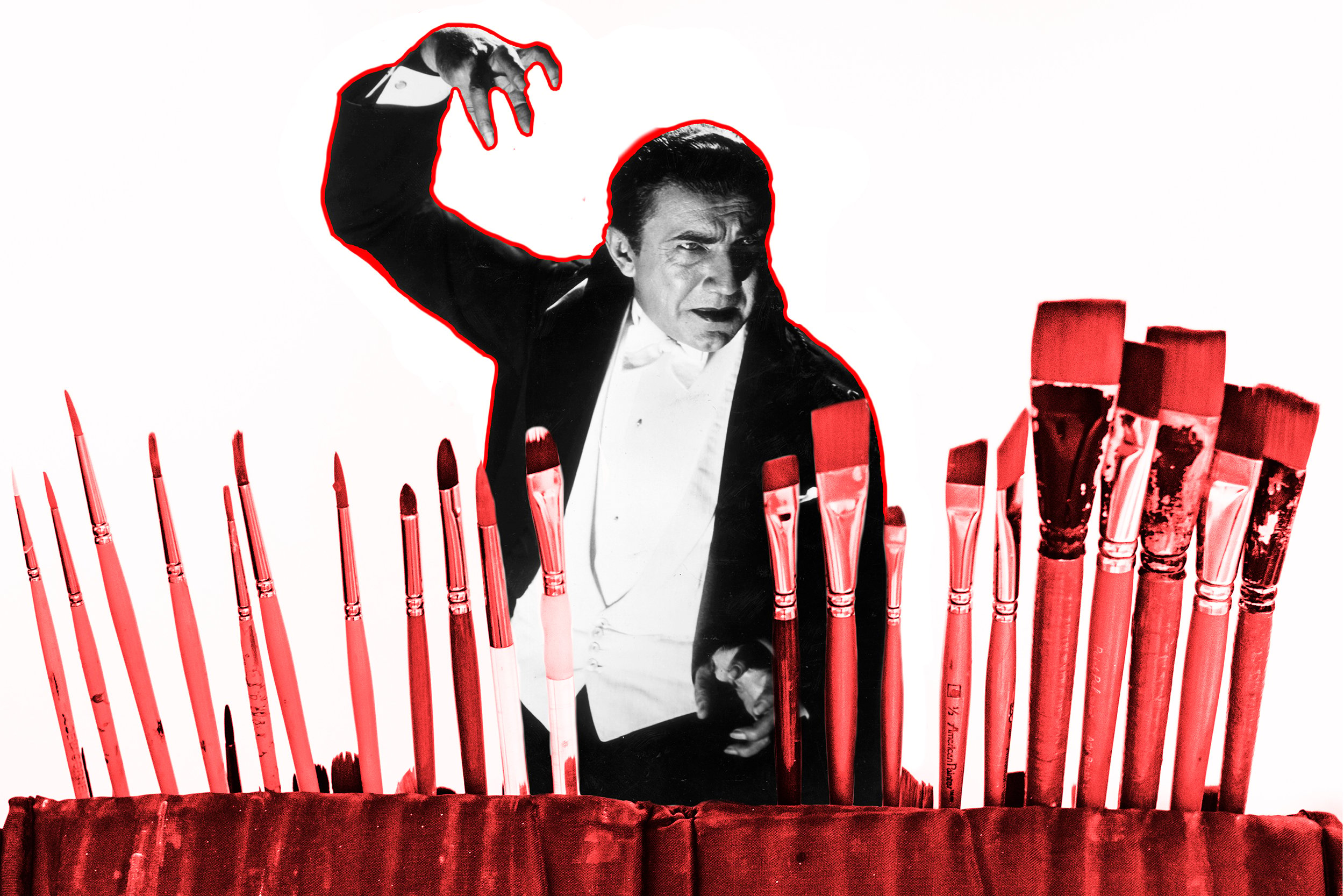 Dracula and paint brushes.