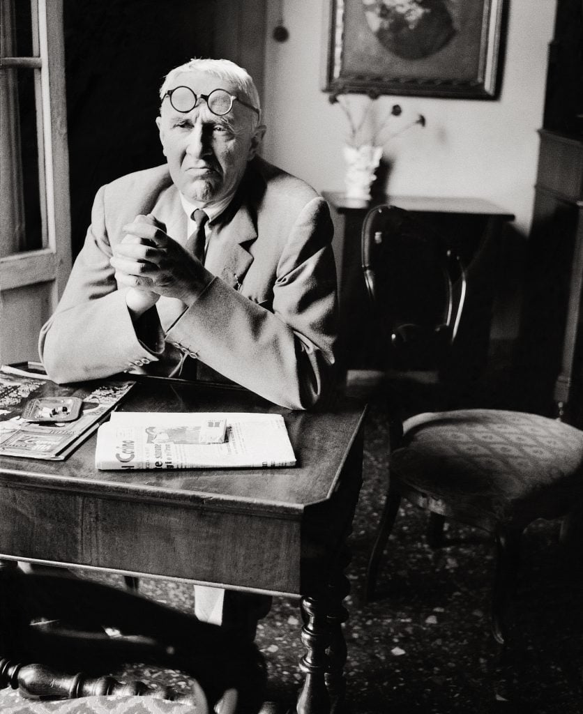 Painter Giorgio Morandi in his flat in Bologna. 