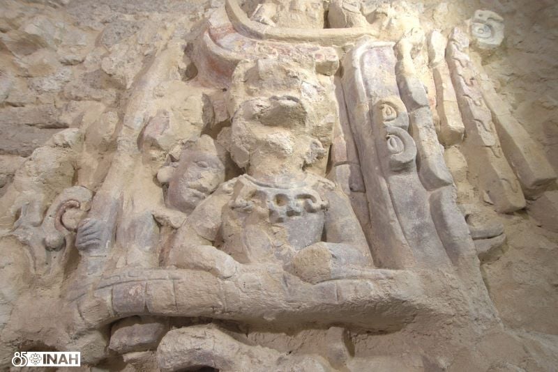 Stucco reliefs of celestial beings turn up on an ancient Mayan ball ...