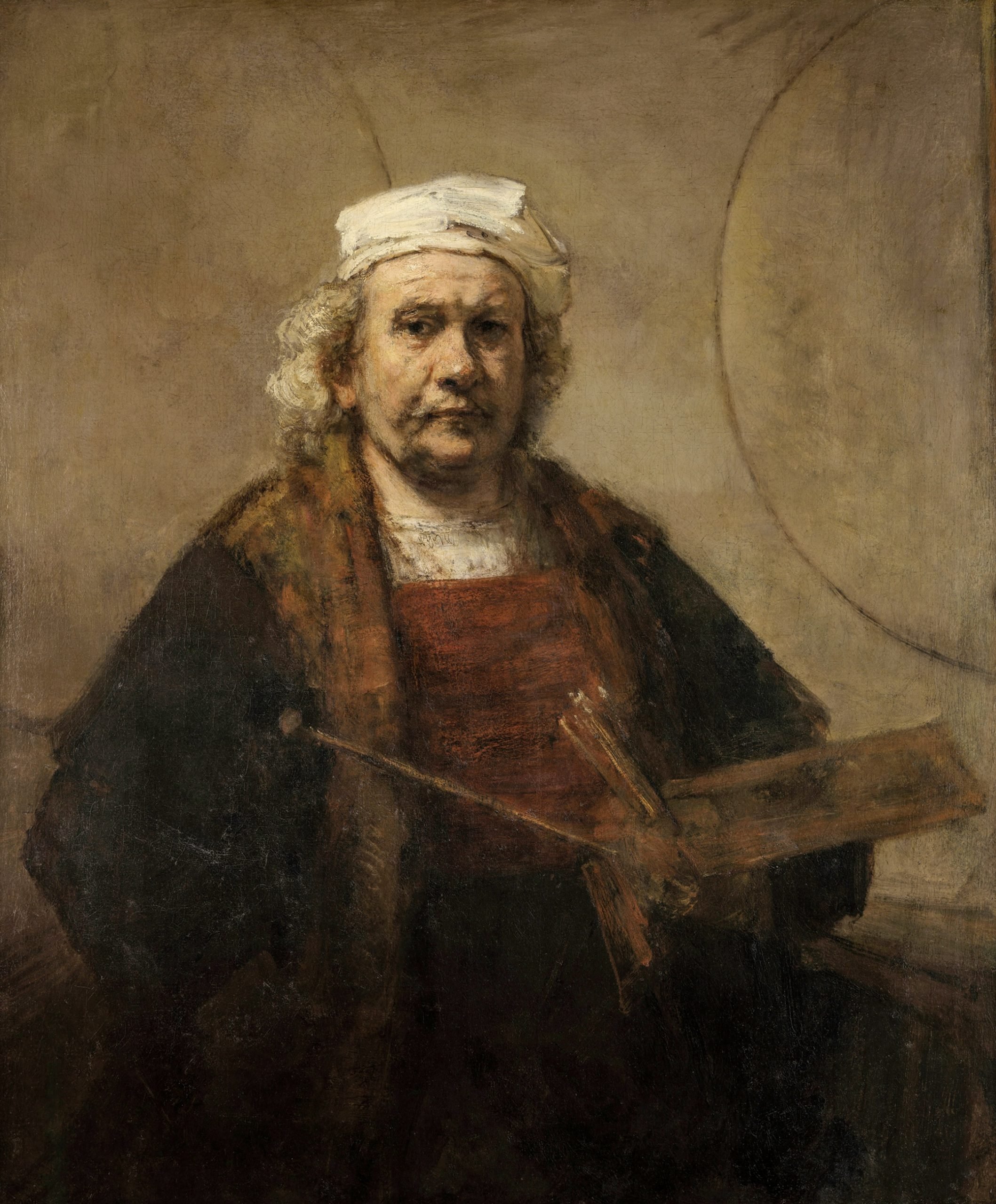 A late Rembrandt self-portrait painting