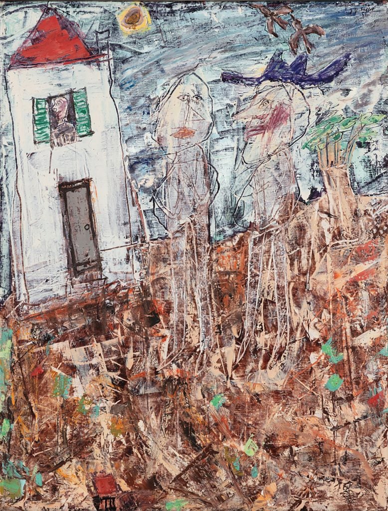 Jean Dubuffet, <i>Visiteur au chapeau bleu</i>. 