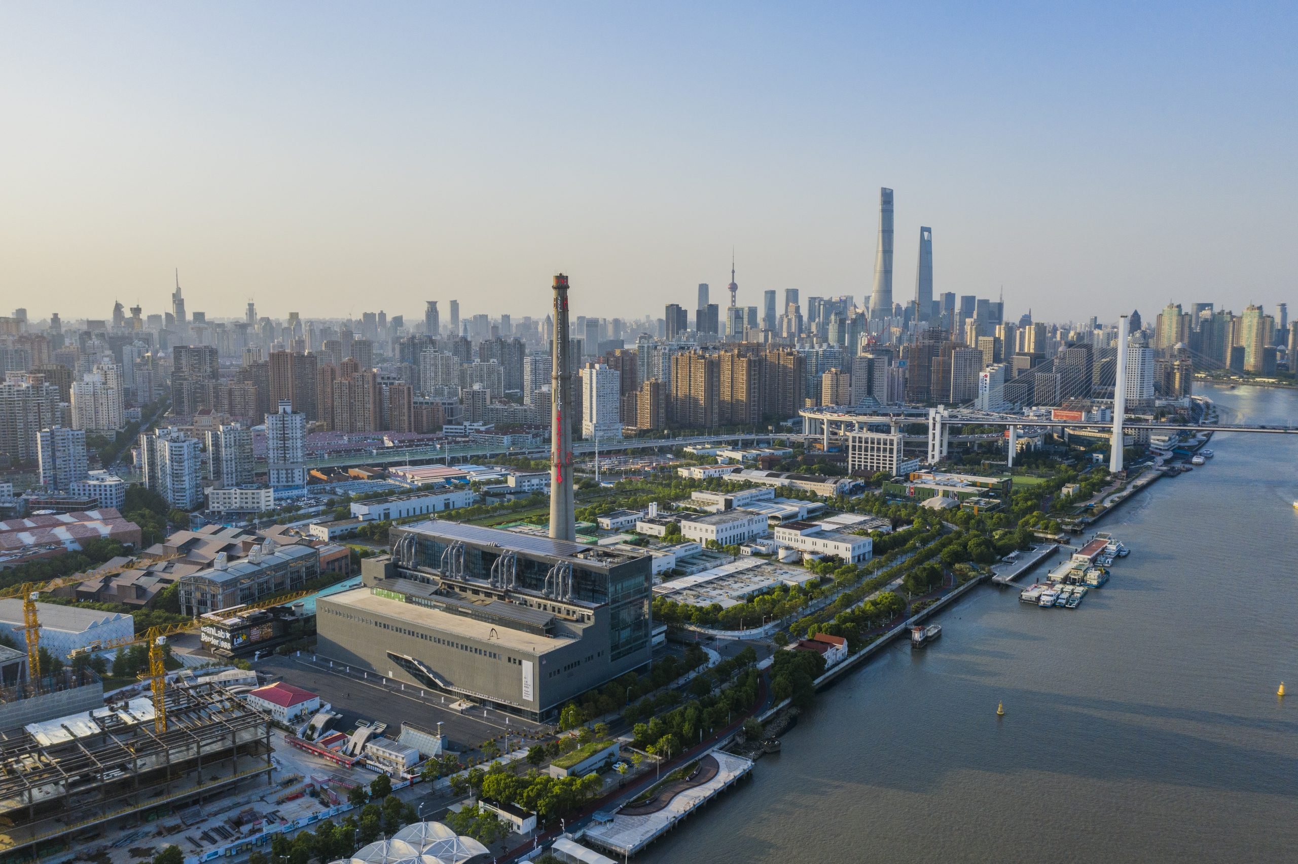 Many buildings are seen in a skyline