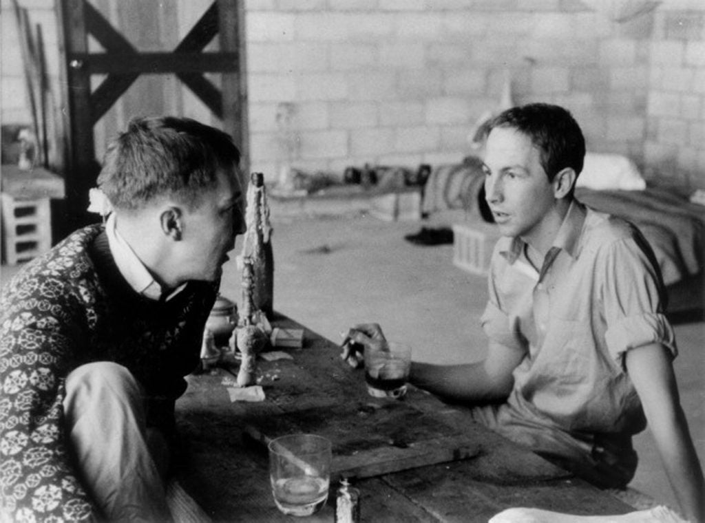 Rauschenberg and Jasper Johns at Louis and Fance Stevenson's home “somewhere up the Hudson”, 1954.