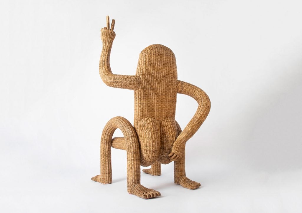 a chair resembles a human form 