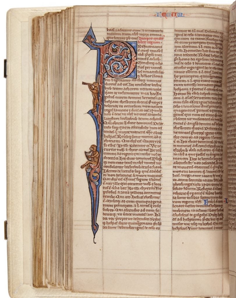 a photo of a medieval manuscript page from a 13th century bible