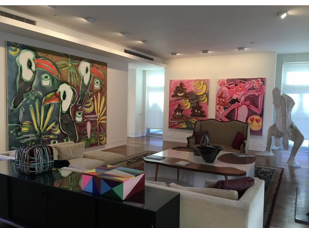 a New York apartment is filled with modern art