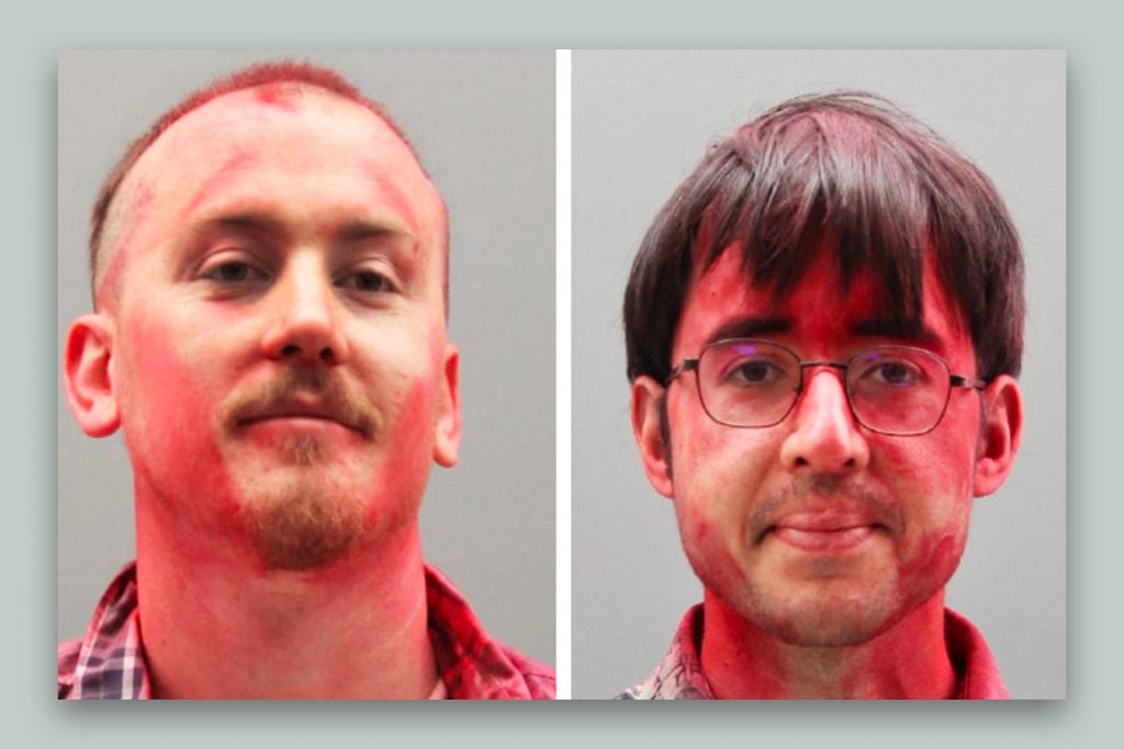 Jackson Green, left, and Donald Zepeda in their booking photos.