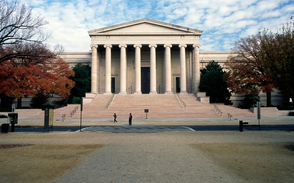 The National Gallery of Art, west facade, in Washington D.C. 