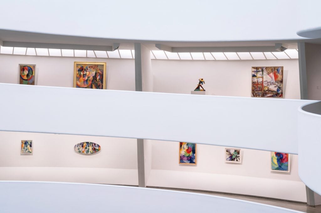 Installation view, Harmony and Dissonance: Orphism in Paris, 1910–1930 at the Solomon R. Guggenheim Museum, New York City.