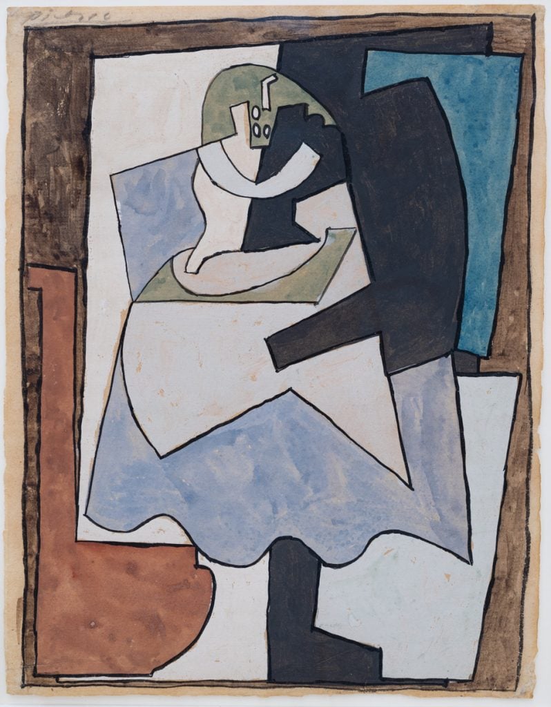 Cubist geometric abstraction by Pablo Picasso from 1920.