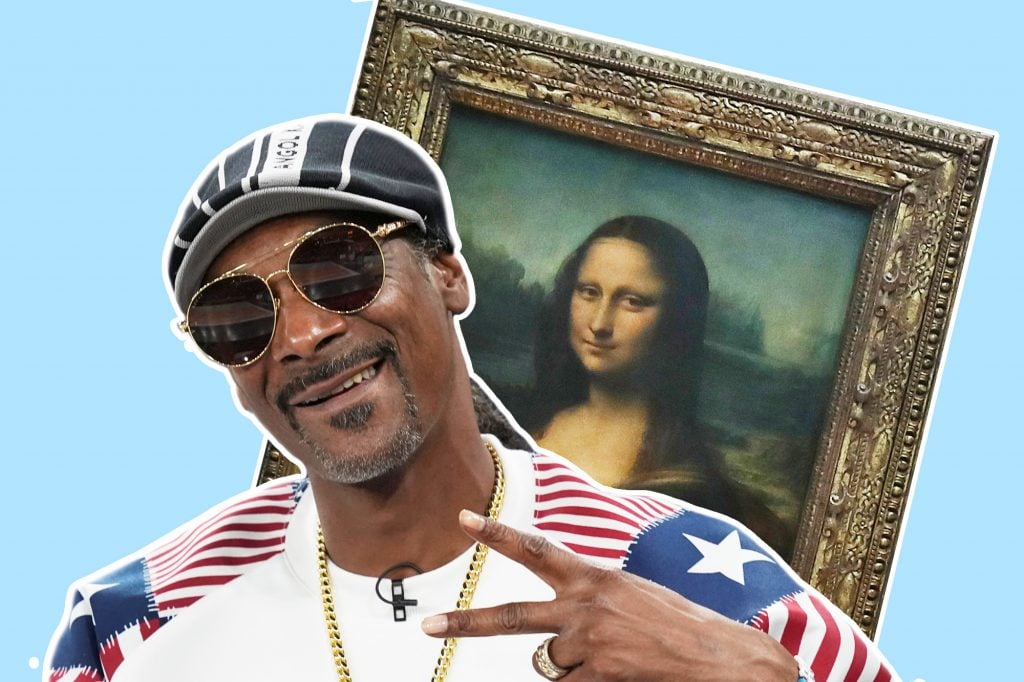 A photo composite of Snoop Dogg and the Mona Lisa.