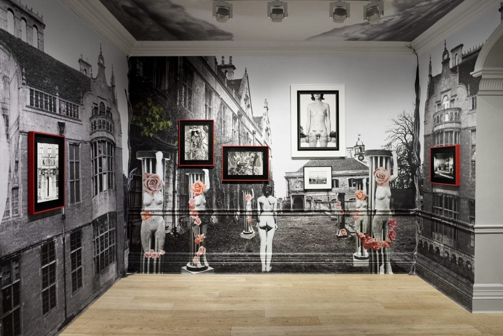 An installation view of Penny Slinger's now closed show "An Exorcism: Inside Out" at the Richard Saltoun Gallery in London