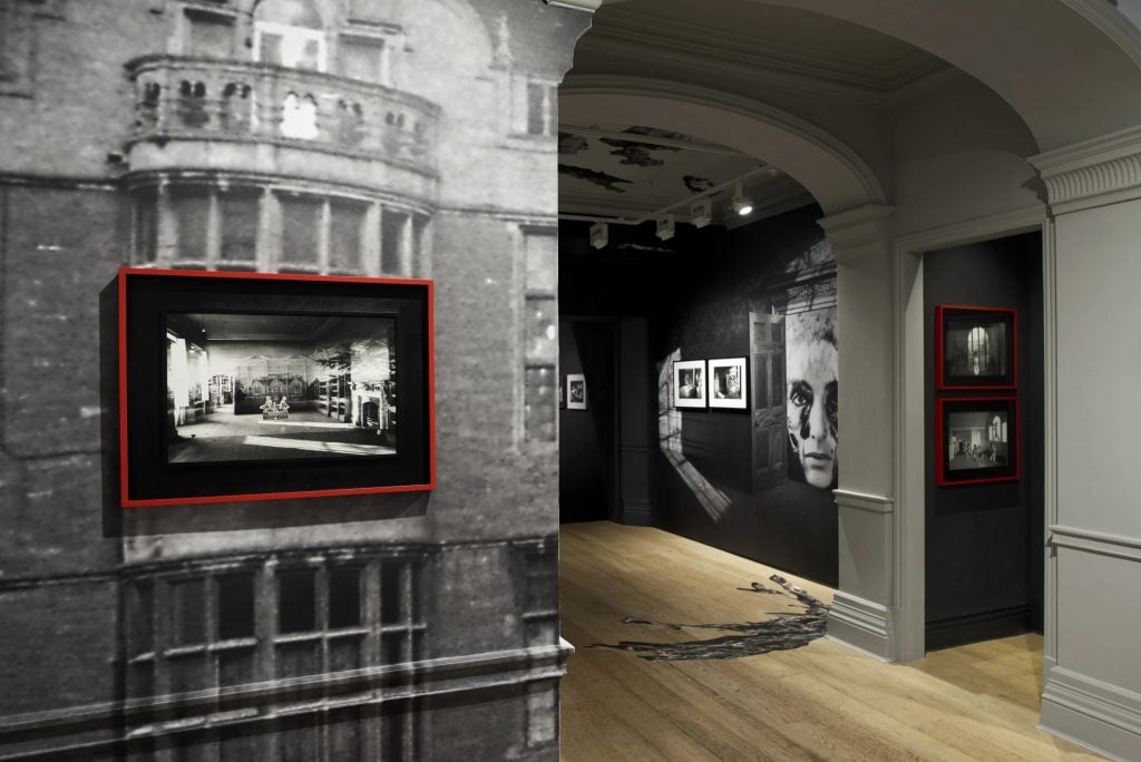 An installation view of Penny Slinger's now closed show "An Exorcism: Inside Out" at the Richard Saltoun Gallery in London