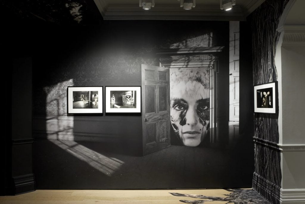 An installation view of Penny Slinger's now closed show "An Exorcism: Inside Out" at the Richard Saltoun Gallery in London