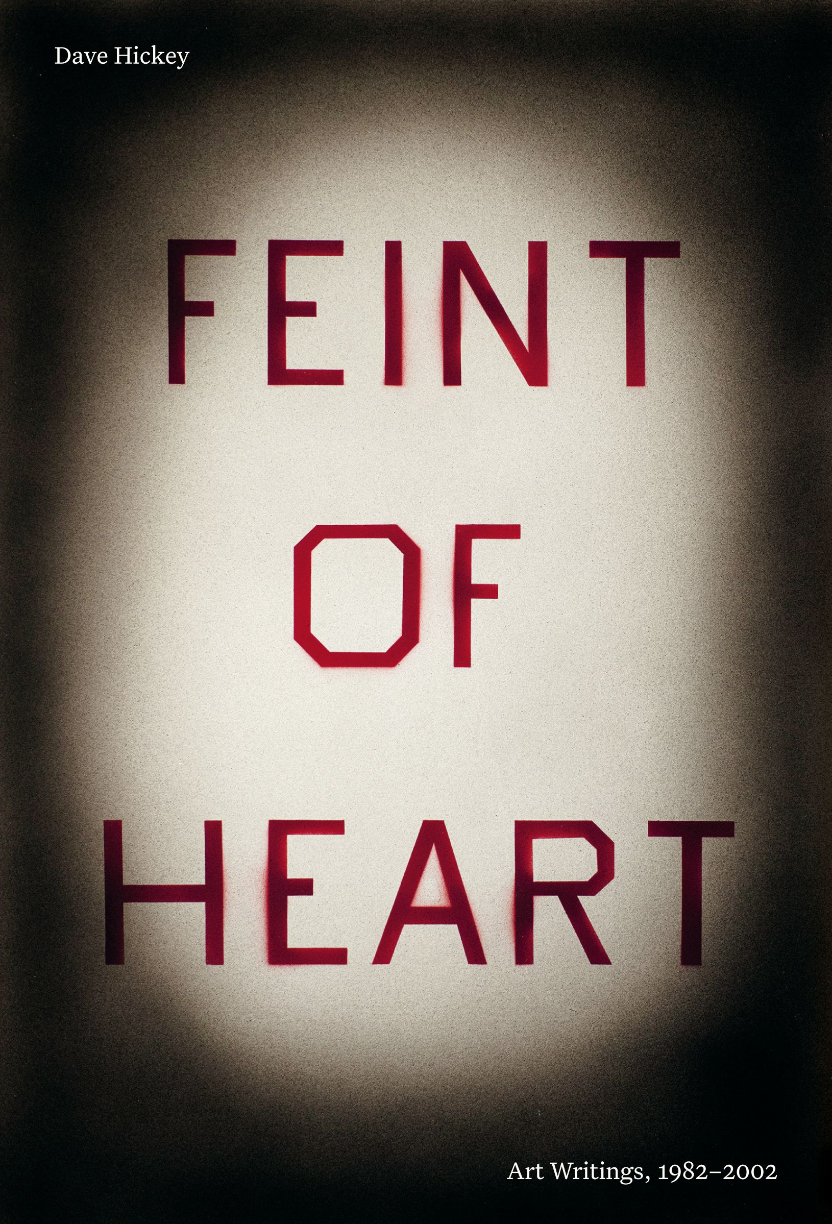 A book cover shows a text painting in a spotlight. "Feint of Heart," it reads in dark red capital letters.