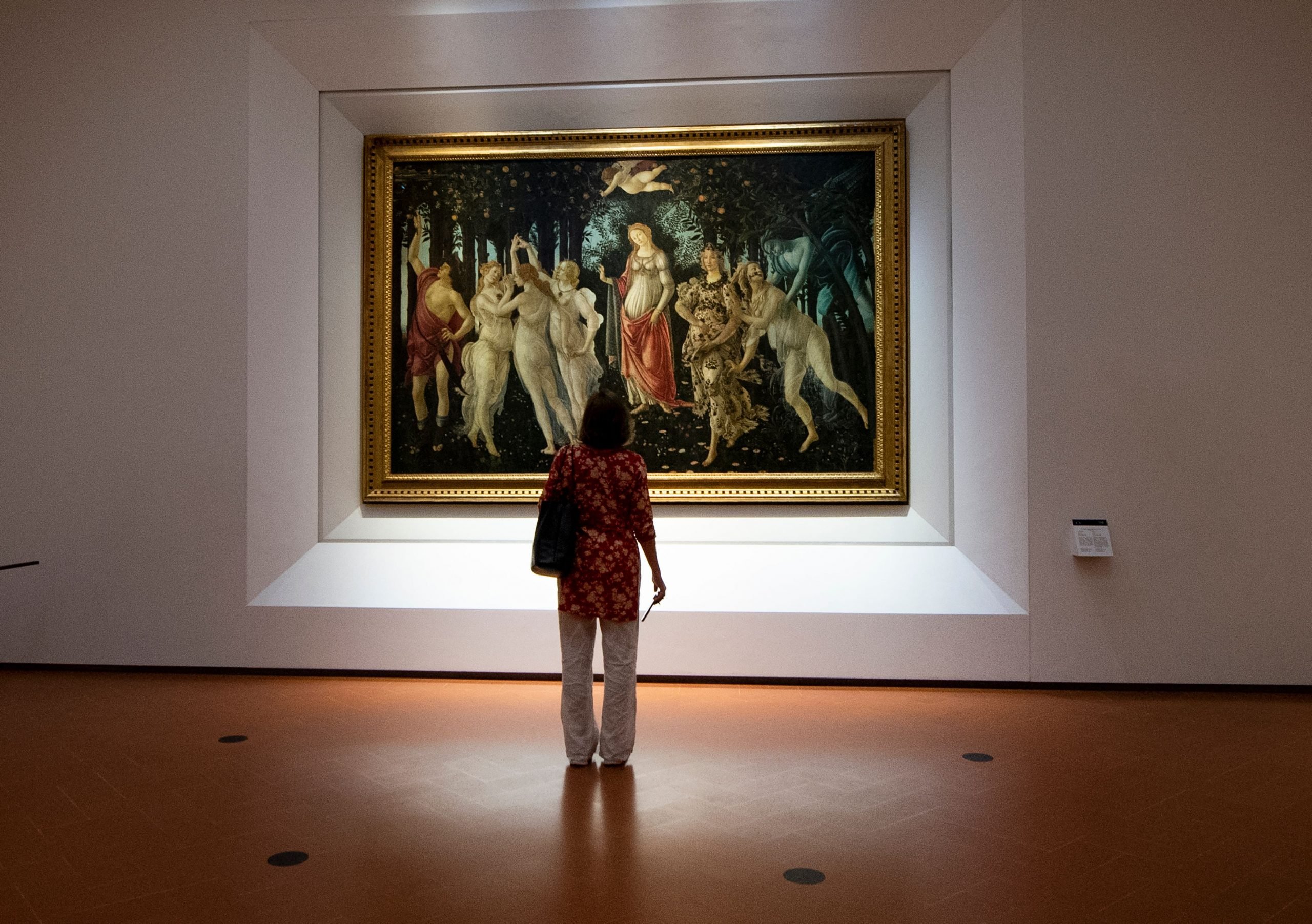 Sandro Botticelli's Primavera at the Uffizi Gallery Museum in Florence on June 2, 2020. (Photo by Tiziana FABI / AFP) /