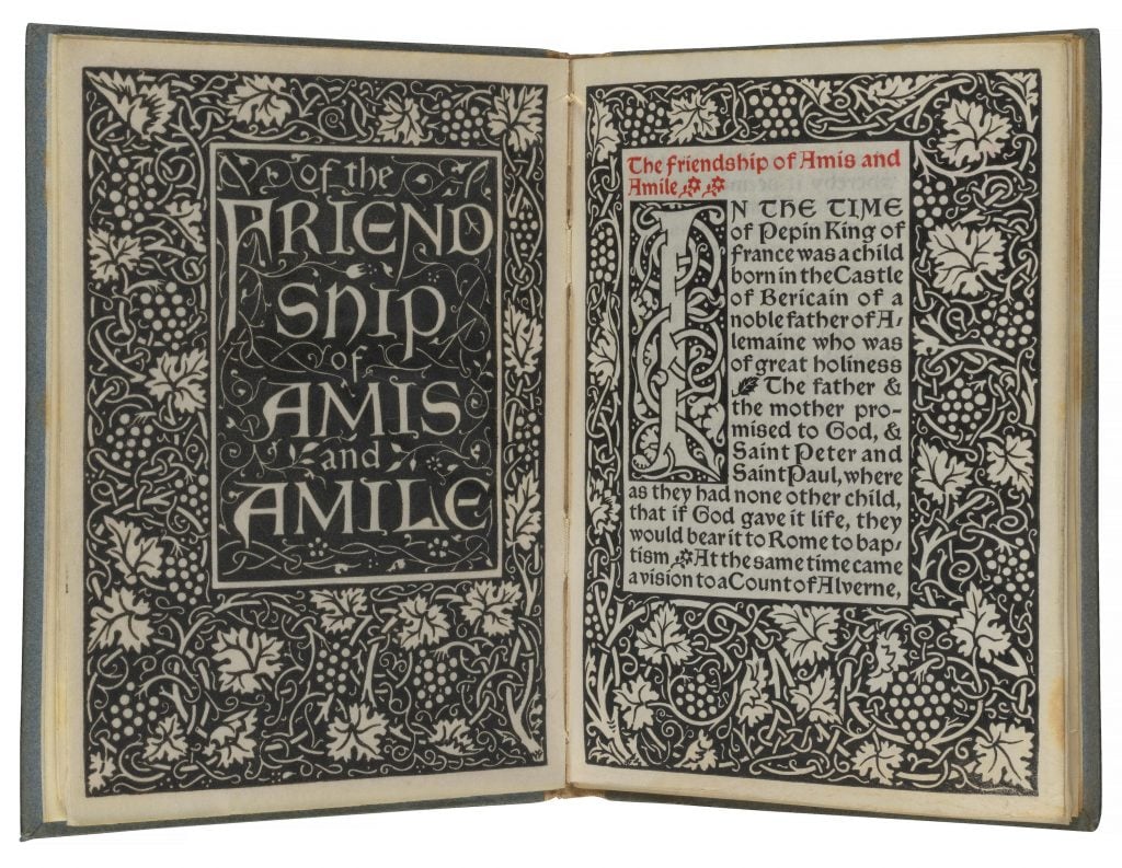 two page spread of a densely illustrated book