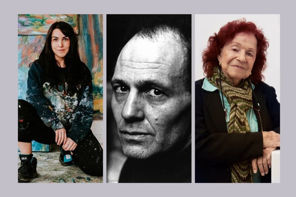 Images From left: Sarah Cunningham, Frank Auerbach, and Zilia Sánchez.