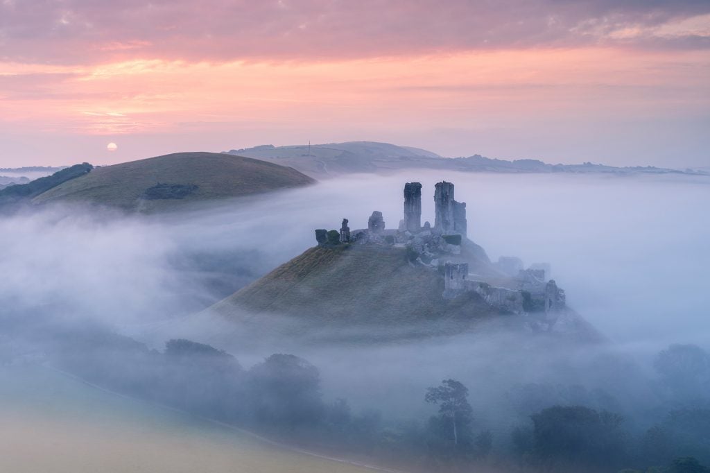 An image of Corfe Castle in Dorset, England