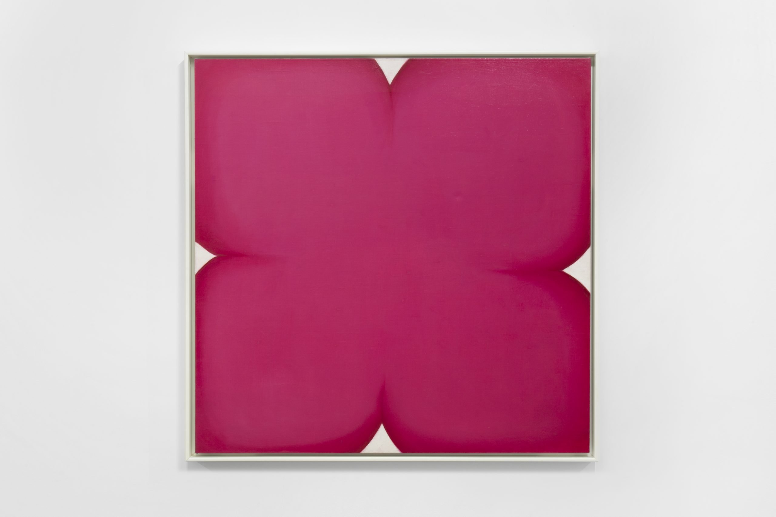 A four-leaf clover pattern abstraction in fuchsia by Huguette Caland.