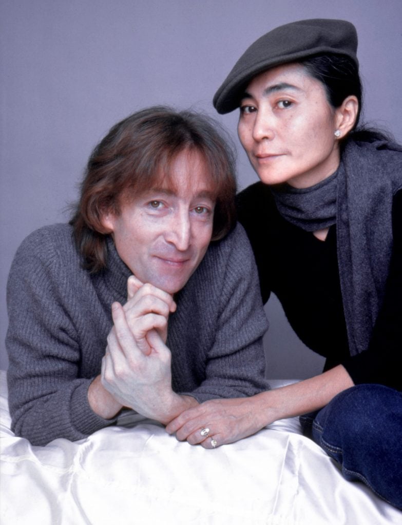 An image of John Lennon and Yoko Ono, on November 2, 1980.