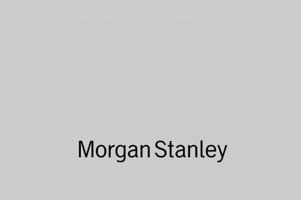 The Morgan Stanley logo in black against a field of gray.