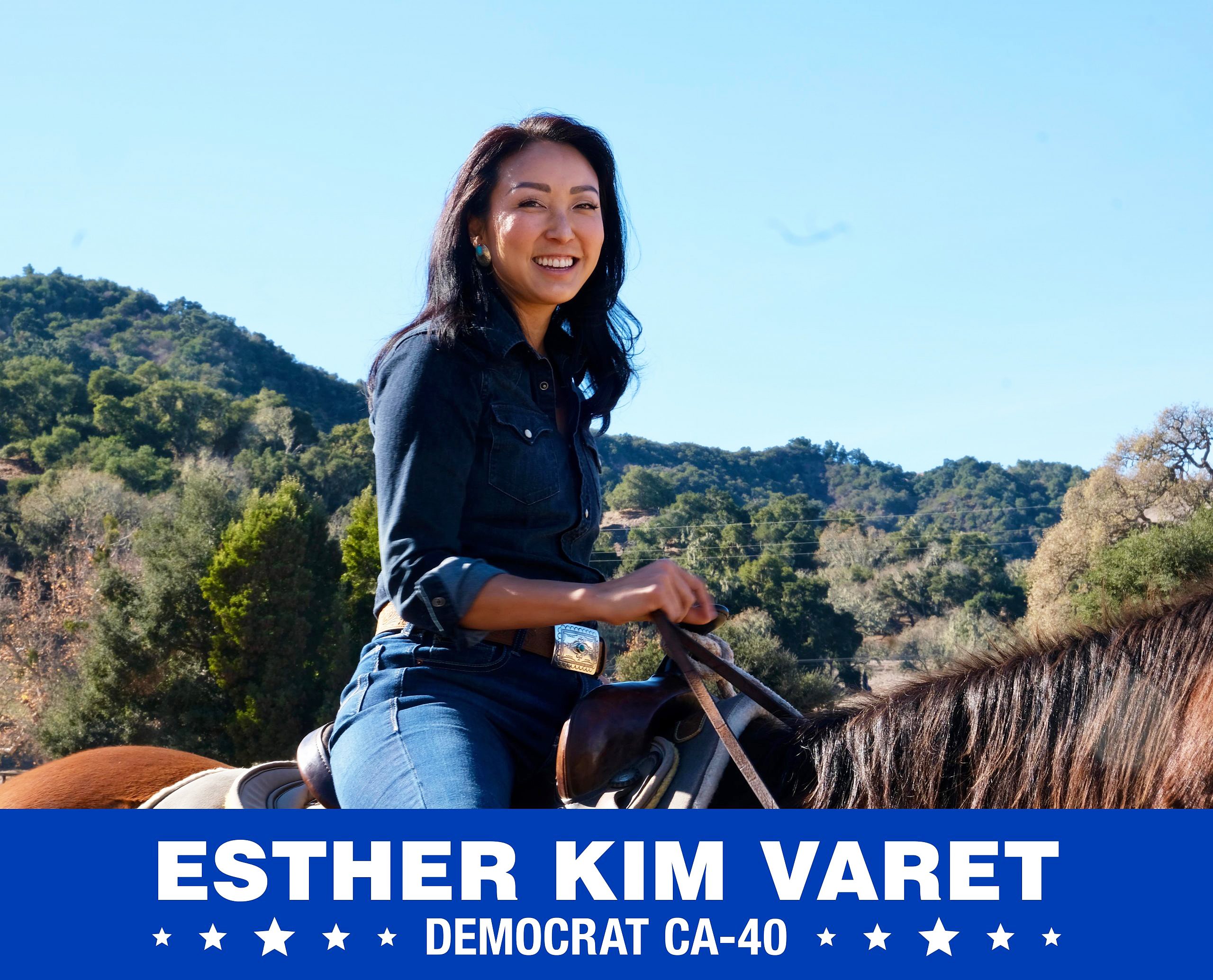 An image of Esther Kim Varet on a horse