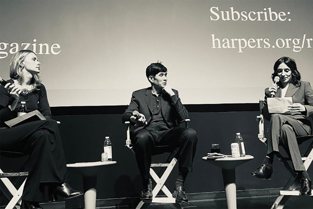 From left: Dasha Nekrasova, Dean Kissick, and Anna Khachiyan. Photo: @elenavelez/Instagram