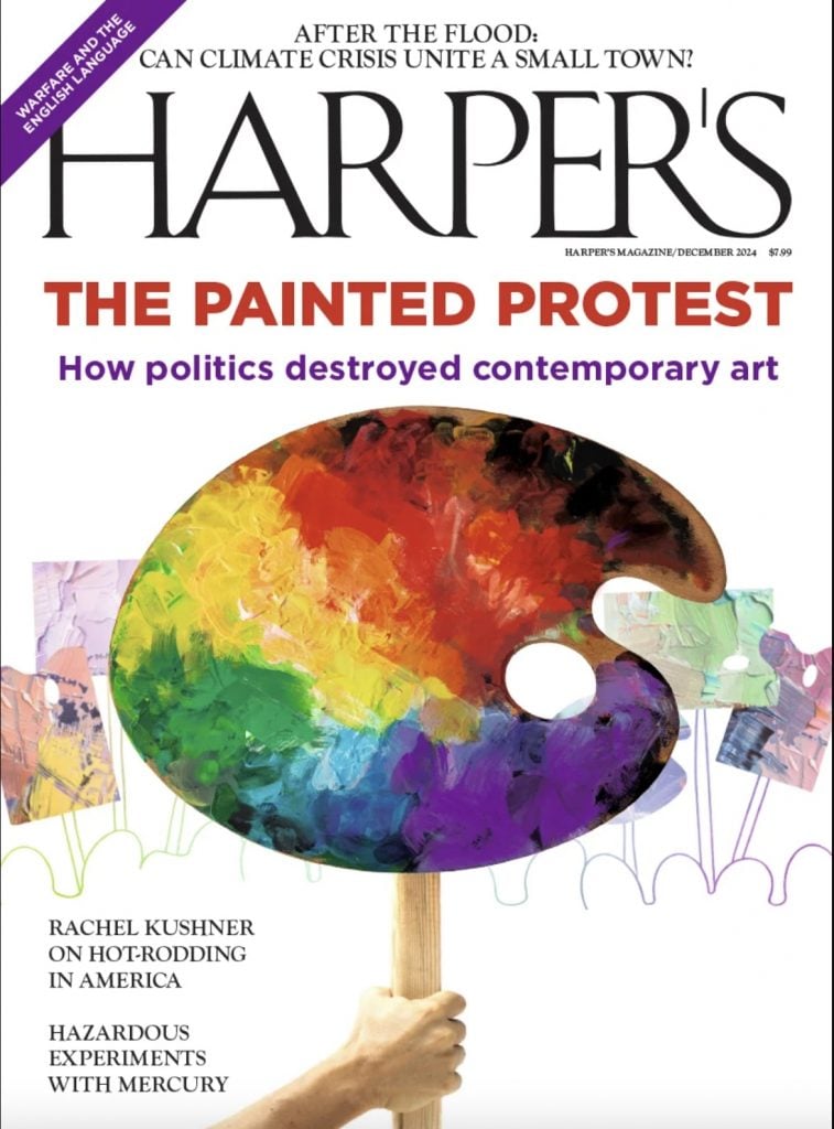 Cover of Harper's magazine with the article "The Painted Protest"