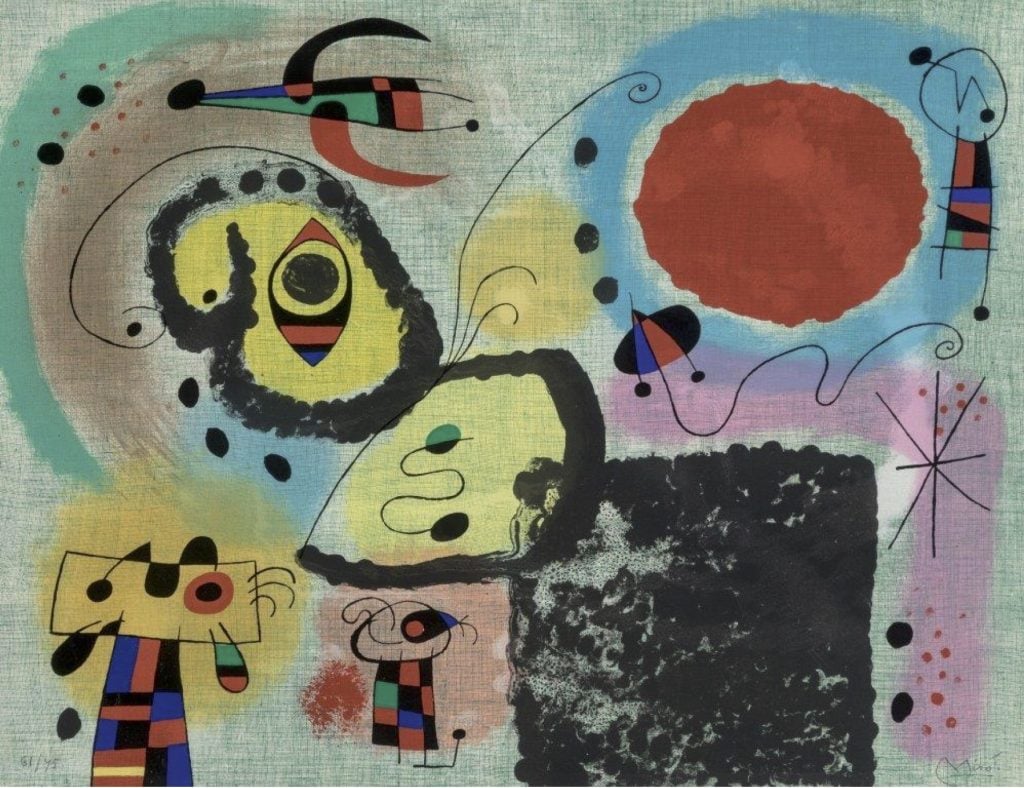 Abstract artwork by Joan Miró to be shown by L.E. Gallery at Art Palm Beach.