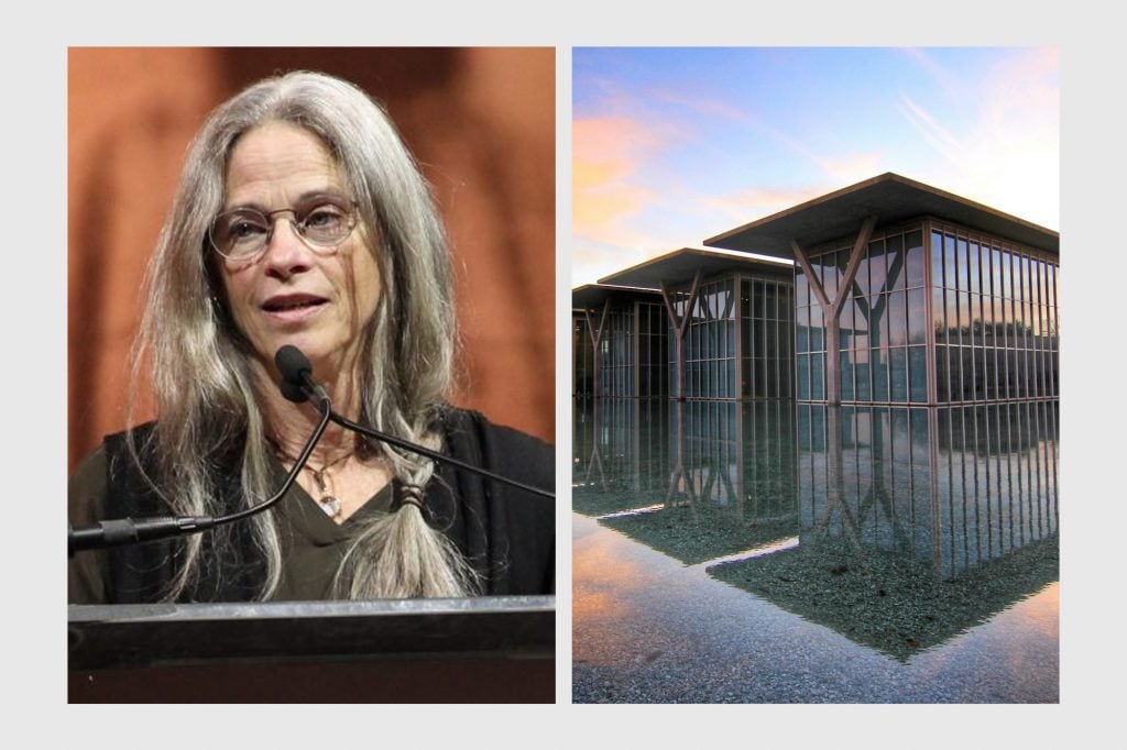 Left: An image of Sally Mann in 2018. Right: The Museum of Modern Art, Fort Worth