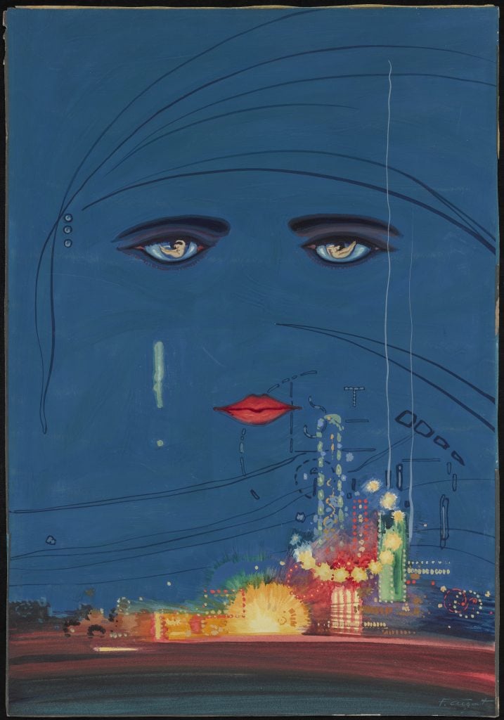 Francis Cugat, Celestial Eyes (1924), cover of the Great Gatsby. Public domain.