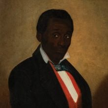 a painted image of a formally dressed Black man who is in a 3/4 pose and looks at the viewer