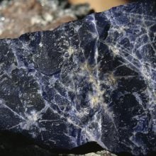 close up of dark blue stone