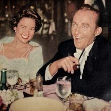 a couple at a dinner table