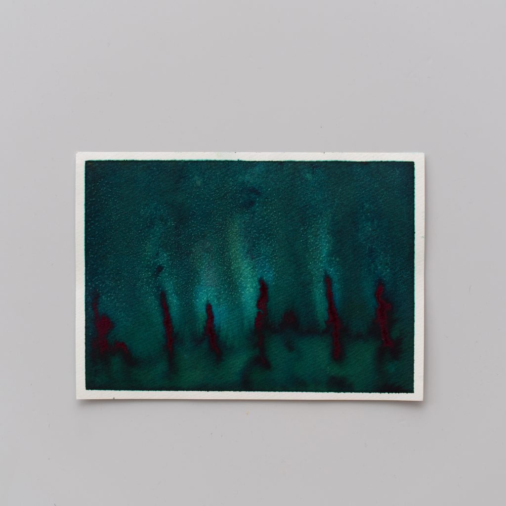 an image of black abstract spikes across a blue backdrop