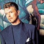David Bowie with Peter Howson’s Croatian and Muslim (1994). Photograph: Richard Young/Rex Features.