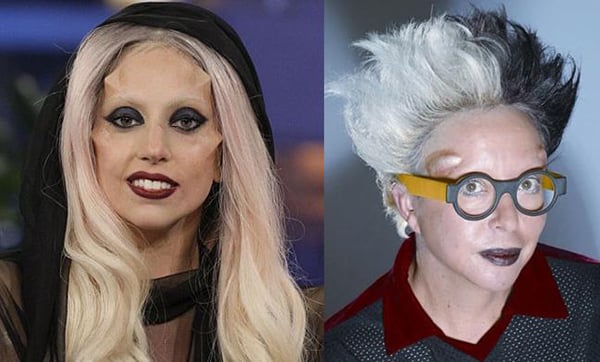 Born this way? Lady Gaga and French artist Orlan.<br>Photo: via Artinfo.