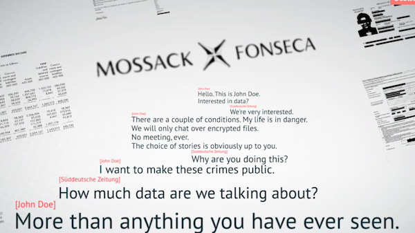 Screen capture of <em>Süddeutsche Zeitung </em> graphic introducing the "Panama Papers"